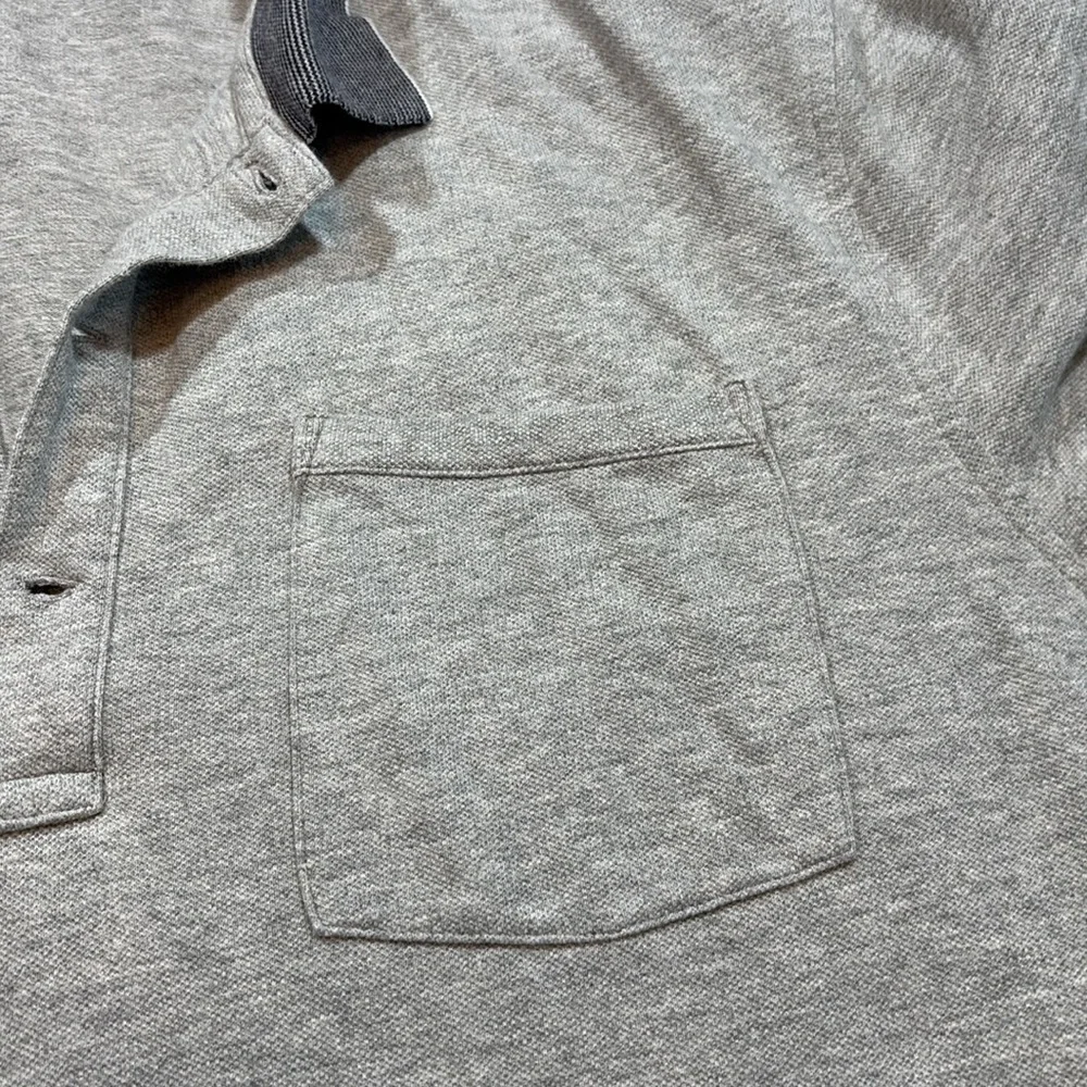 J. Crew Grey Stretch Pique Short Sleeve Pocket Polo sz L
